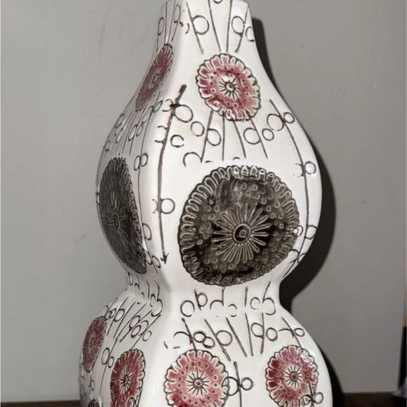 Artistic White Vase with Floral Accents - Picture 1 of 6